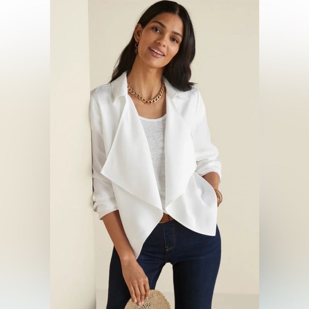 Soft Surroundings Fontanne Jacket Tencel Lyocell Long Sleeve Open Front Sz Small